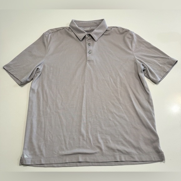 UNTUCKit Other - UNTUCKit Men’s Axios Gray & White Striped 100% Cotton Polo Size XLG Comfort